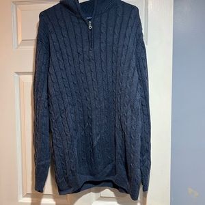 Craft $ Barrow Blue quarter zip cable knit sweater